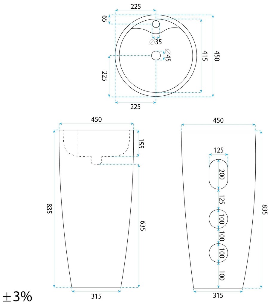 умивалник-Свободностоящ Rea Anya Savana Matt