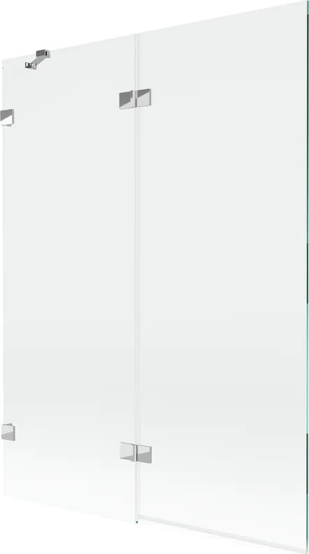 Mexen Lunar двукрилен ляв параван за вана 130 x 150 см, прозрачен, хром - 897-130-100-01-00-L