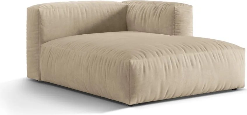 Бежов кадифен модул за диван (десен ъгъл) Martina – Micadoni