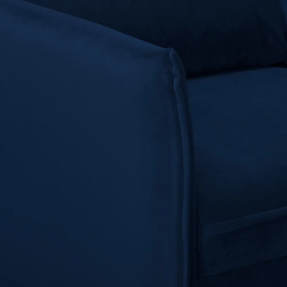 Тъмносин кадифен диван 138 cm Juli – Ropez