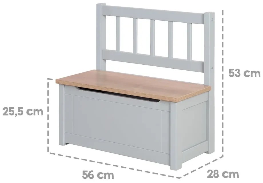 Кафяво-сива детска пейка Woody – Roba