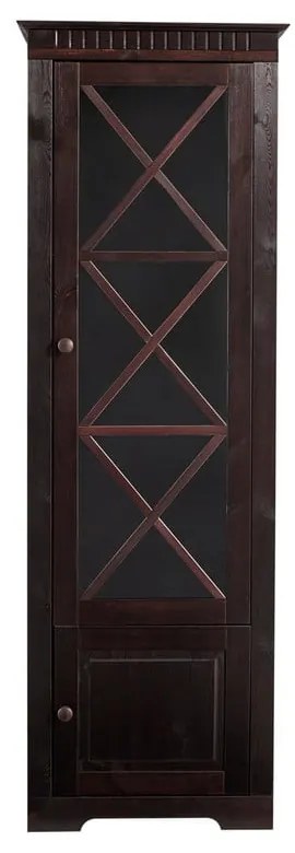 Тъмнокафява витрина от масивен бор 180x35 cm Lisa – Støraa