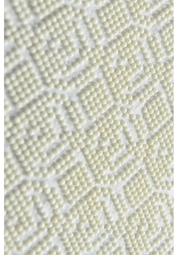 Бяла/сива постелка за баня 60x40 cm Honeycomb - Foutastic