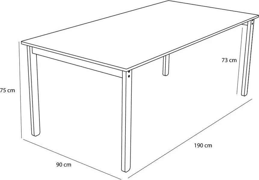 Трапезна маса с ясенов плот 90x190 cm Hock – Hübsch