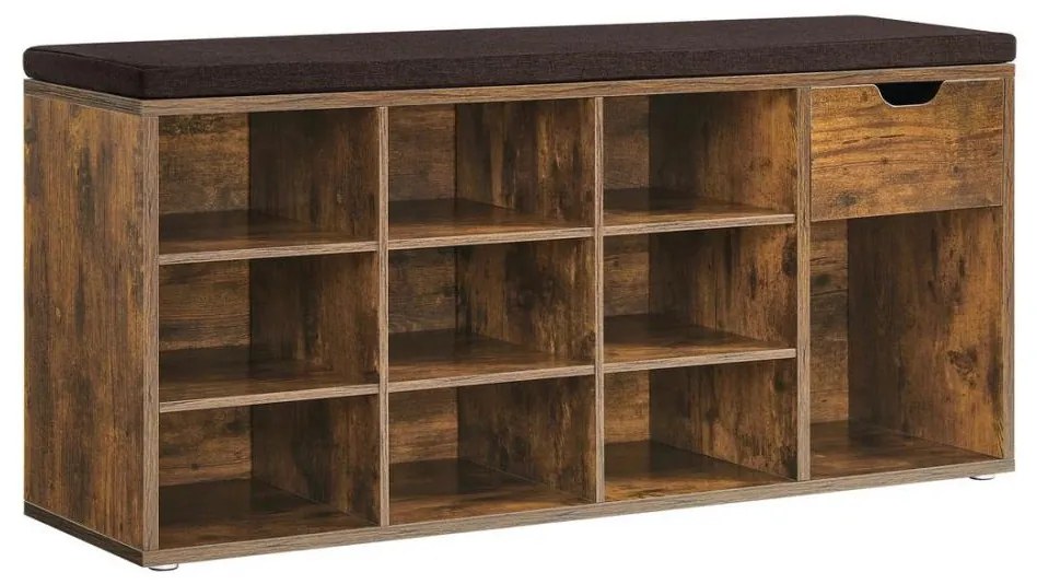 Шкаф за обувки VOREN, кафяв/черен