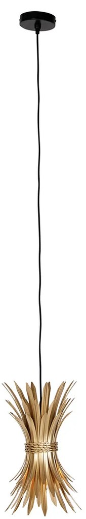 Арт Деко висяща лампа златиста с черна - Wesley