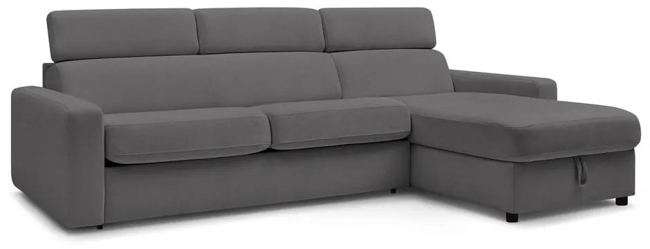 Тъмносив разтегателен ъглов диван (променлив) Monaco – Bobochic Paris