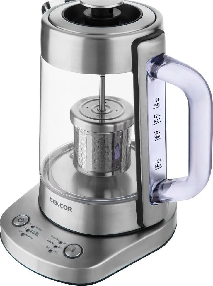 Sencor - Електрическа кана с терморегулация 1,5 л 1500W/230V от неръждаема стомана