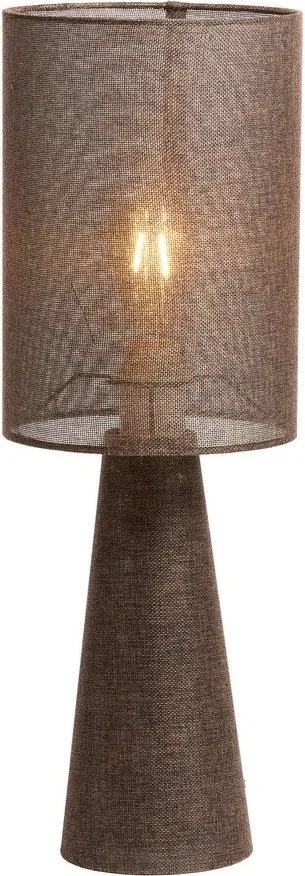 Кафява настолна лампа с текстилен абажур (височина 58 cm) Micky – Light & Living