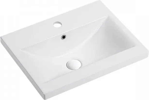 Мивка за баня 8054-2, Inter Ceramic, монтаж върху мебел, порцелан, бял, 51х18х40см