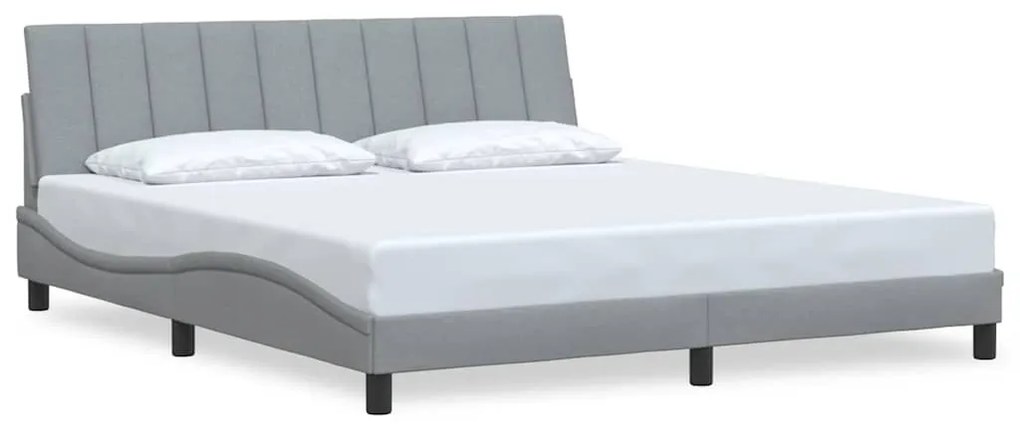 3310405 vidaXL Рамка за легло без матрак Hanko, светлосива, 180x200 см, плат