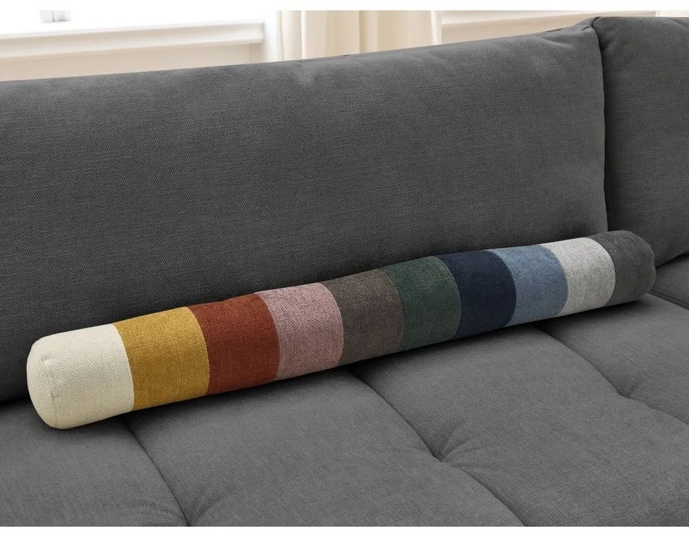 Тъмносив сгъваем/с място за съхранение ъглов диван (десен ъгъл/L форма) Fuji – Bobochic Paris