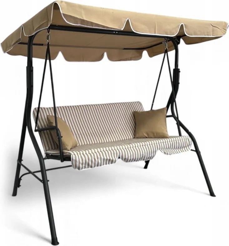 Градинска люлка за 3 души - бежова