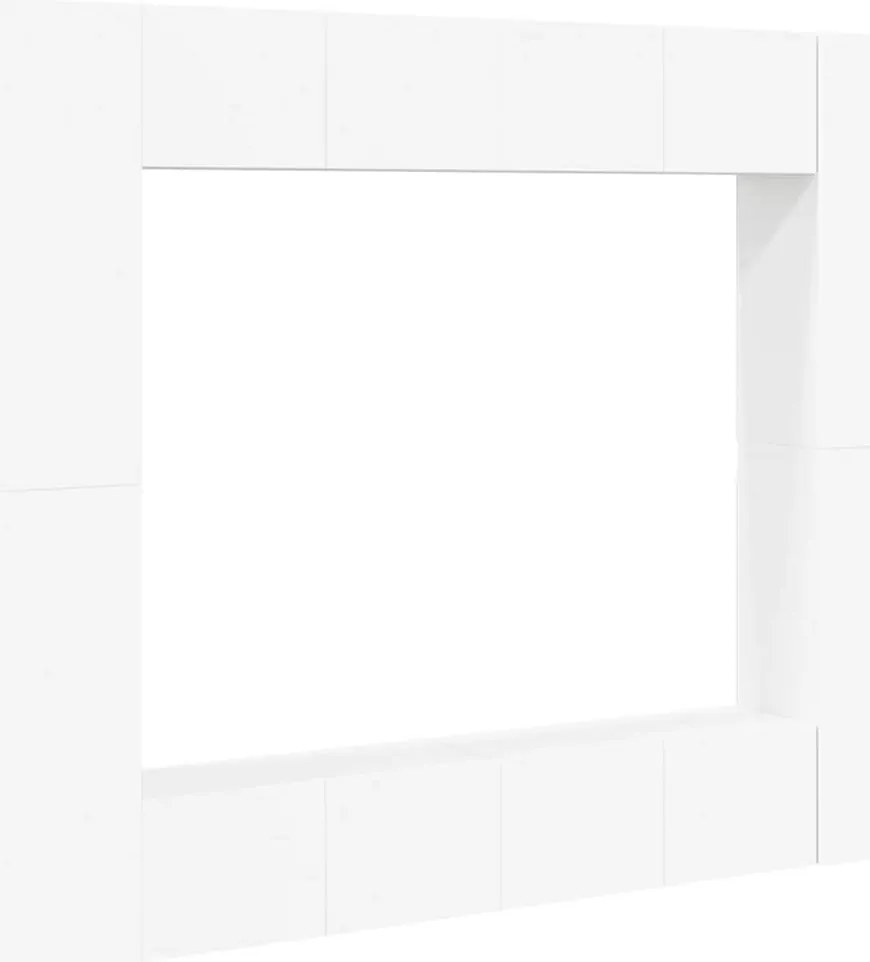 3078650 vidaXL Комплект ТВ шкафове от 8 части, бял, инженерно дърво