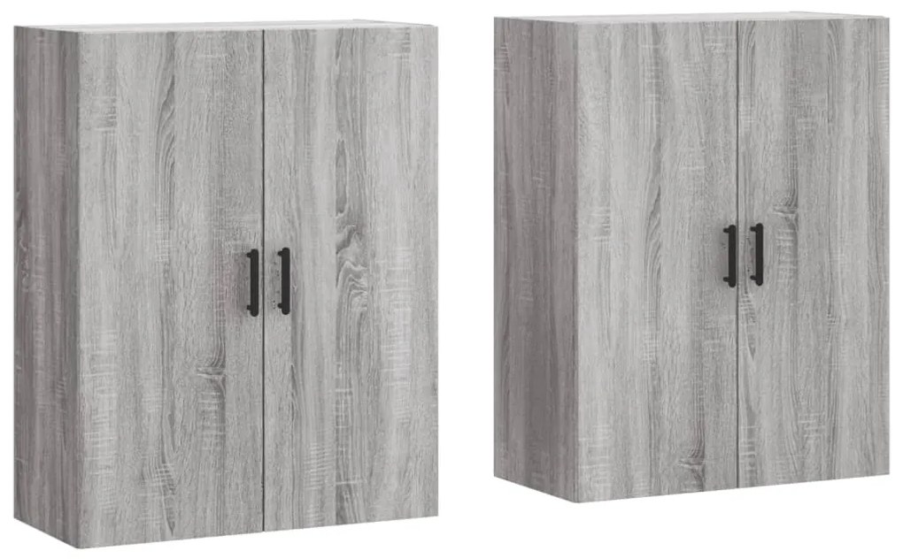 3195633 vidaXL Стенни шкафове, 2 бр, сив сонома, 69,5x34x90 см