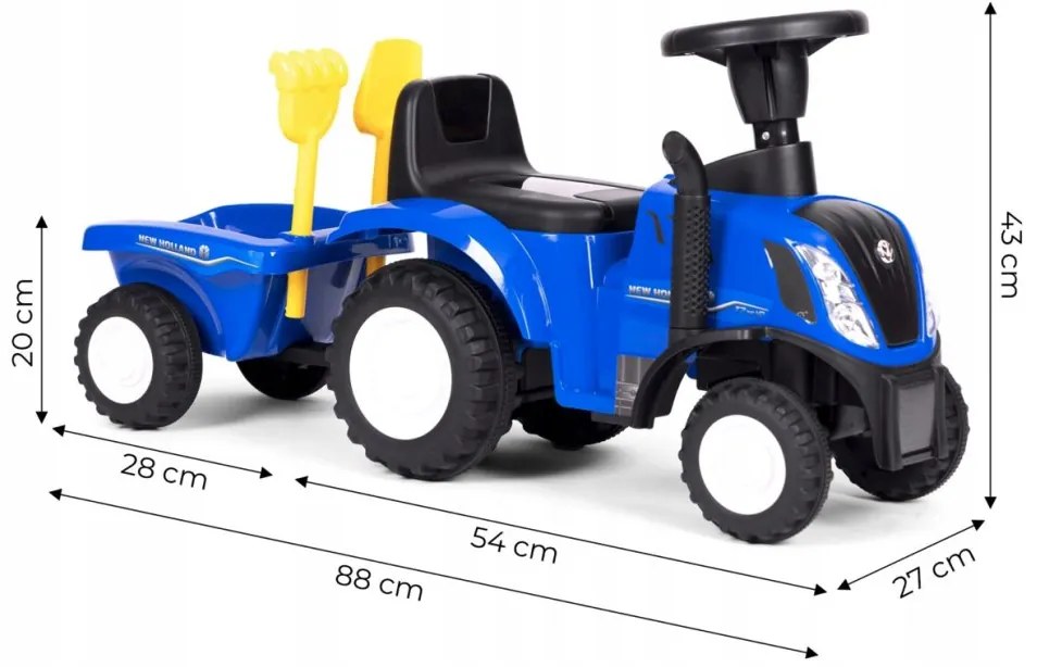 Син трактор NEW HOLLAND с борд и инструменти