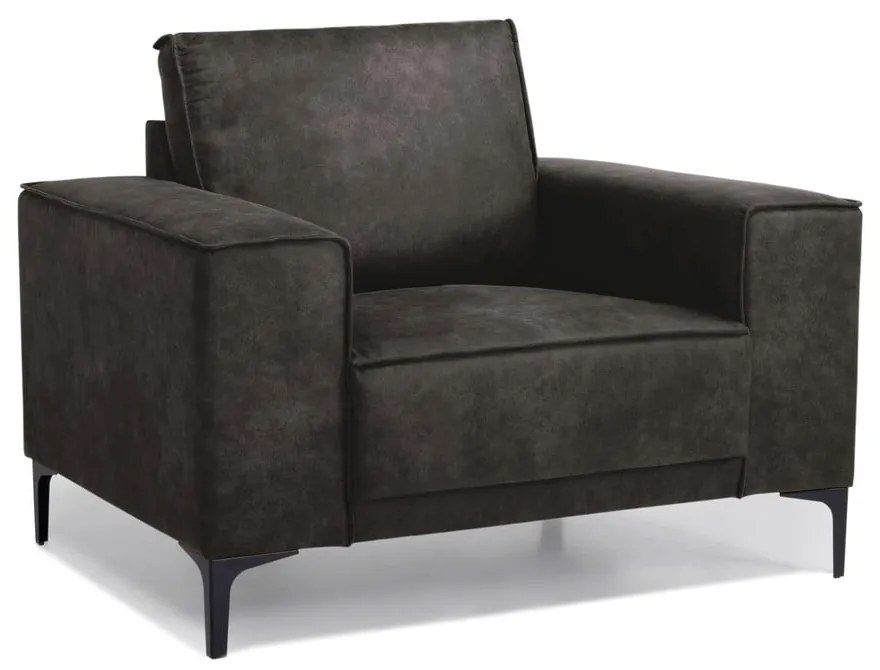 Черно-сиво кресло от изкуствена кожа Copenhagen - Scandic