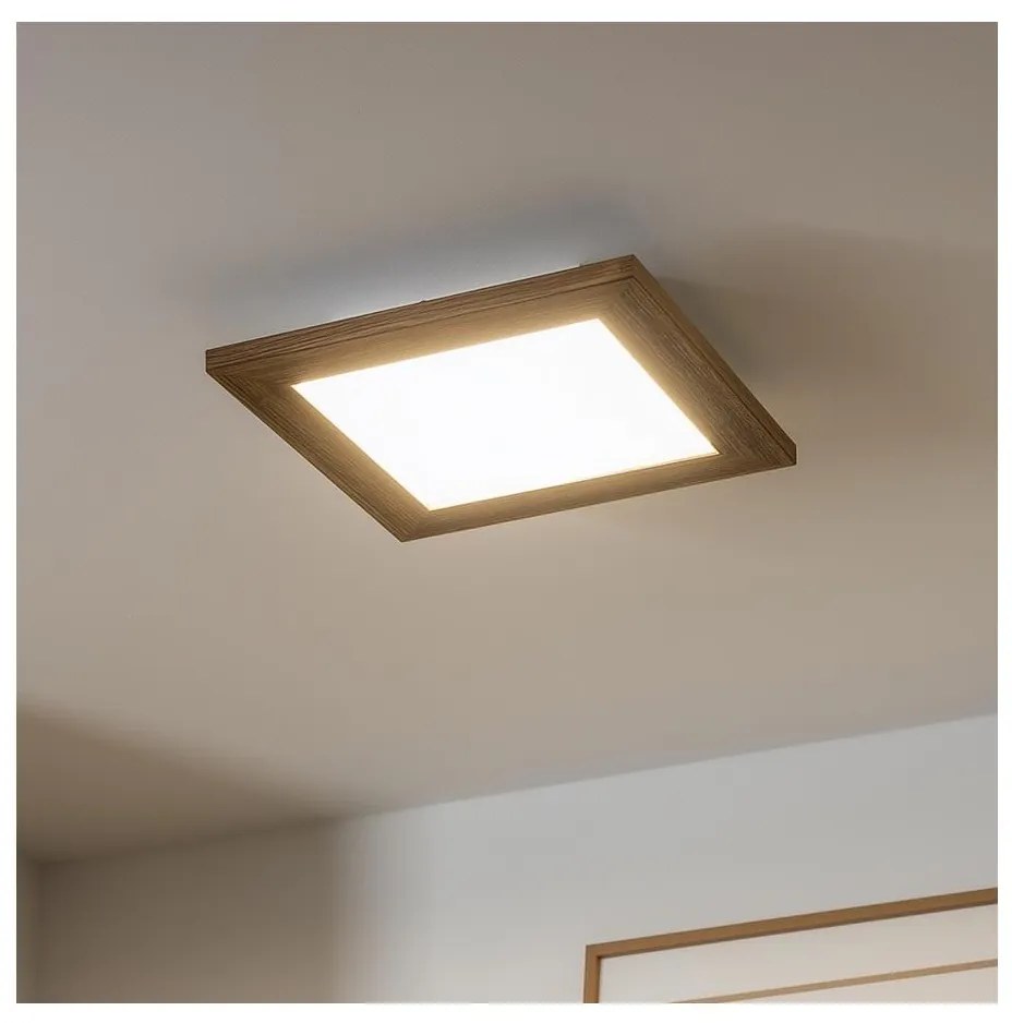 Brilagi - LED Димируема лампа SLIMFRAME WOOD LED/25W/230V 34x34 см + д.у.
