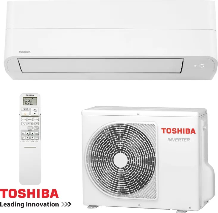 Инверторен климатик Toshiba Essento RAS-B24B2KV2G-E + RAS-24B2AVG-E2, 24000 BTU, 45 м2, R-32, A++, Бял