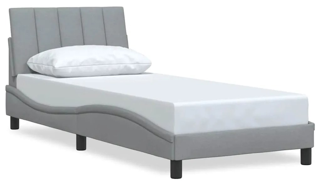 3310349 vidaXL Рамка за легло без матрак Hanko, светлосива, 80x200 см, плат