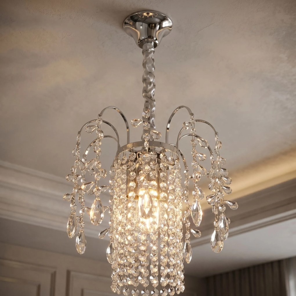 Кристална висяща лампа SWE089-CP 30cm CHROME
