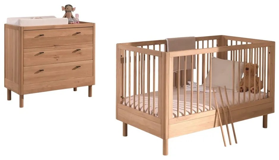 Комплект детски мебели от масивен дъб 2 бр. Forrest – Vipack