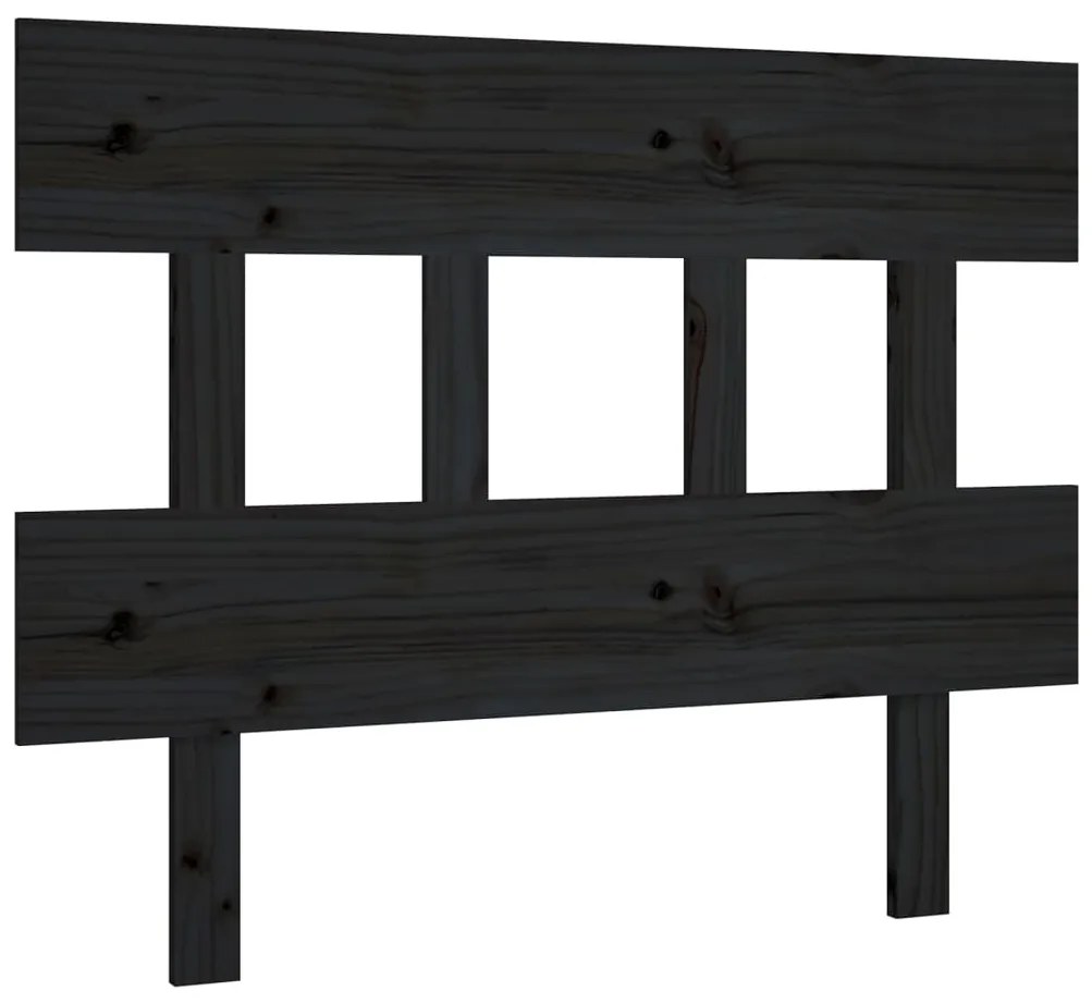 819109 vidaXL Горна табла за легло, черна, 103,5x3x81 см, бор масив