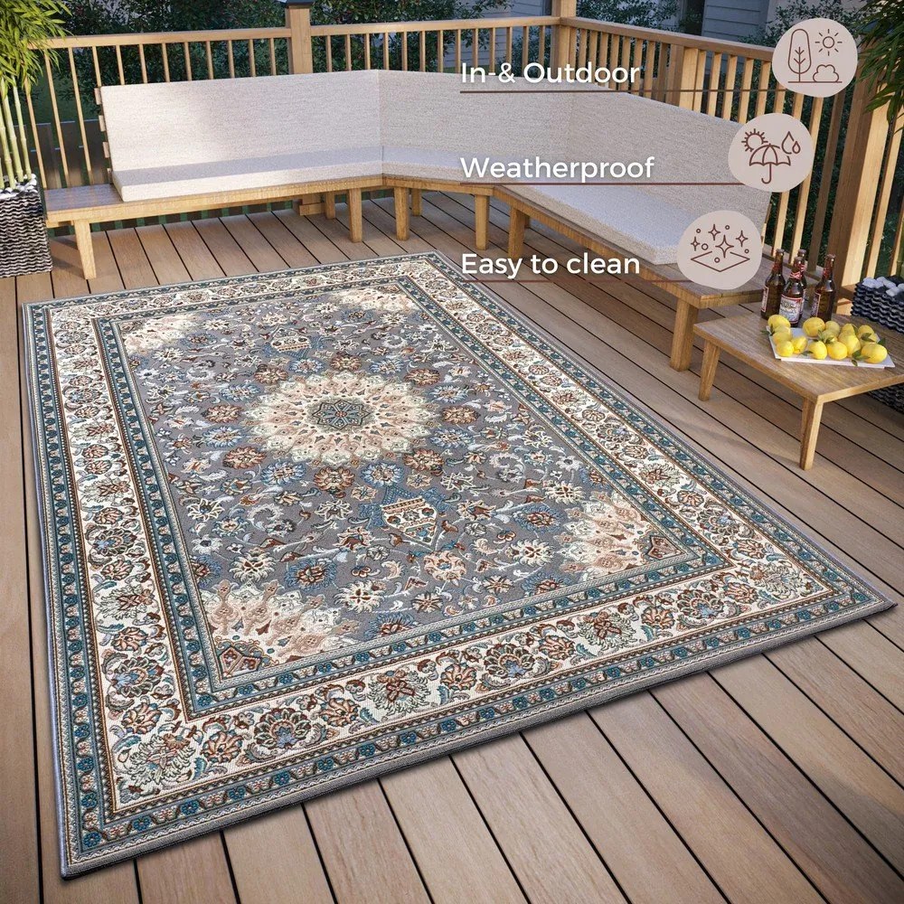 Сив външен килим 200x285 cm Kadi - Hanse Home