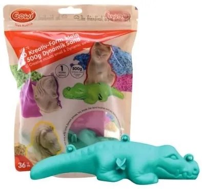 Bigjigs - 3D творчески комплект с пясък и формичка крокодил