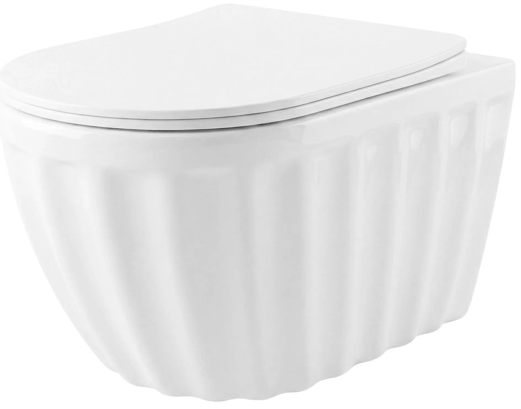 Комплект: Стенна тоалетна чиния + Мивка за плот Rea Duo White