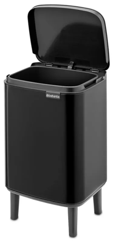 Кош за боклук Brabantia Bo Small Hi 1006645, 7 л, Повдигнат, Плавно и безшумно отваряне, Противоплъзгаща основа, Черен
