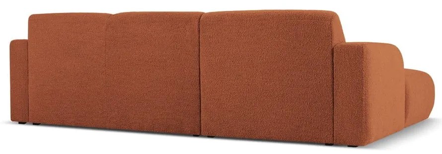 Кафяв ъглов диван от плат букле (ляв ъгъл) Molino - Micadoni Home