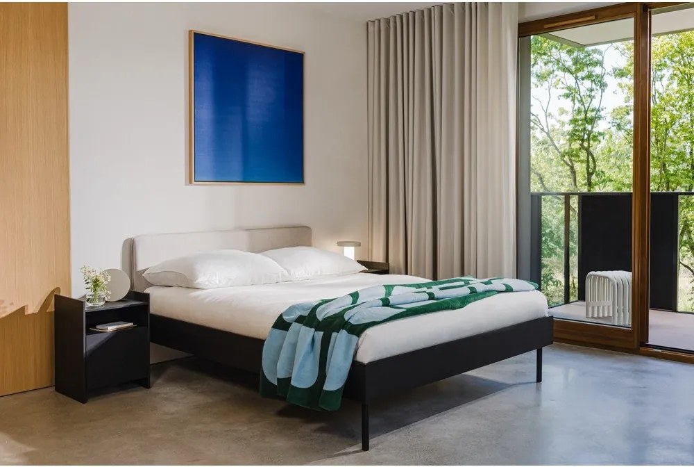 Черно двойно легло 200x200 cm тапицирано/ПДЧ с включена подматрачна рамка Streiko – noo.ma