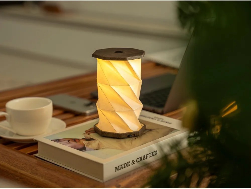 Бяла/сива преносима светлинна декорация с USB ø 8 cm Twist – Gingko