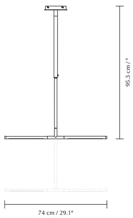 Черно метално LED висящо осветително тяло с метален абажур Omni Ceiling – UMAGE