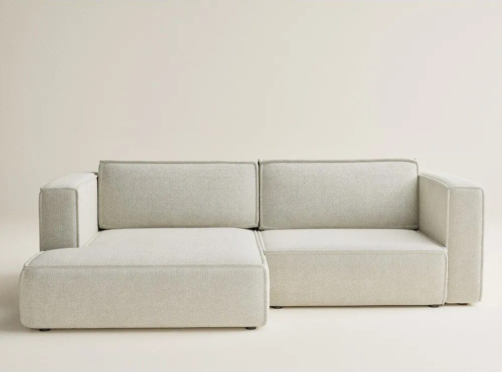 Кремав шенилов сгъваем/с място за съхранение ъглов диван (ляв ъгъл) Velto – Maison de Rêve