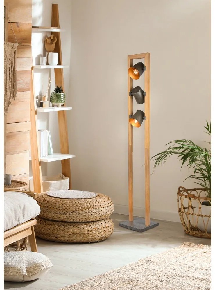 Подова лампа в естествен цвят с метален абажур (височина 150 cm) Bell – Trio