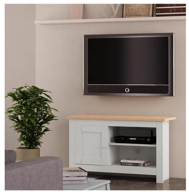 Масичка за телевизор с дъбов декор в сив/естествен цвят 95x58 cm Emerald - Støraa