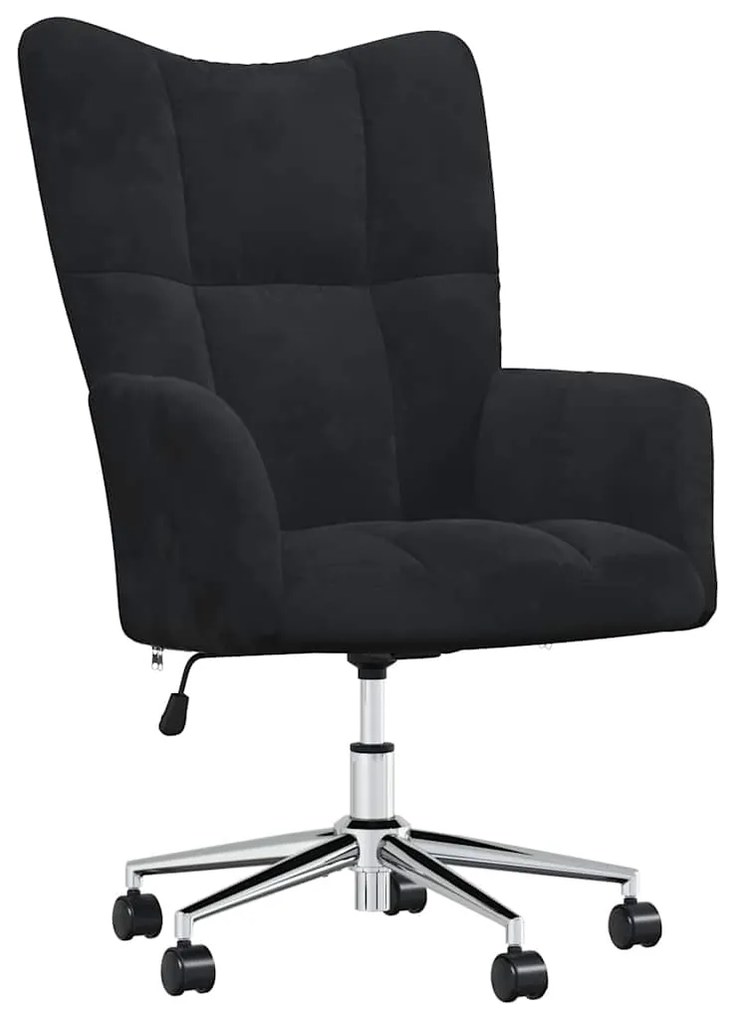 328167 vidaXL Релакс стол, черен, кадифе