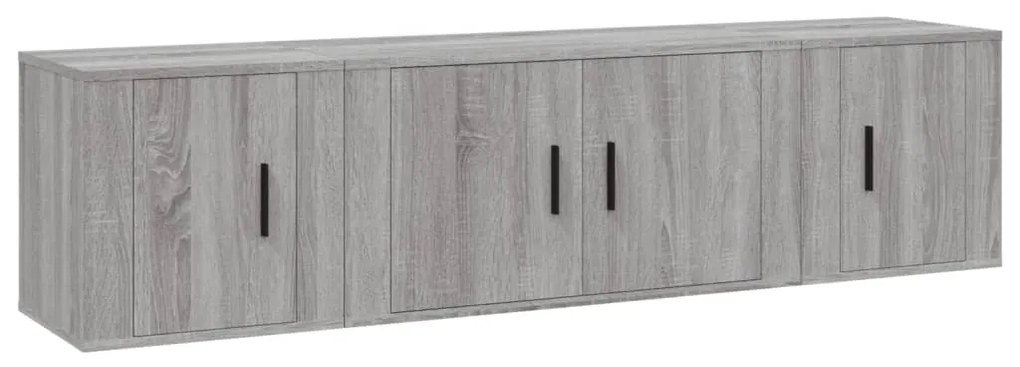 3188404 vidaXL Комплект ТВ шкафове от 3 части, сив сонома, инженерно дърво