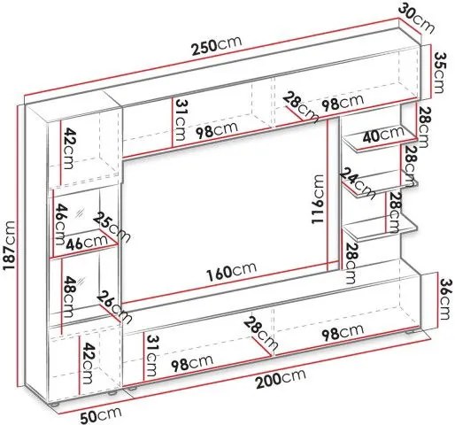 Холна секция Lazando-бяло