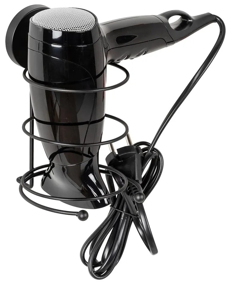 Черен държач за сешоар за стена Vacuum-Loc® Milazzo - Wenko