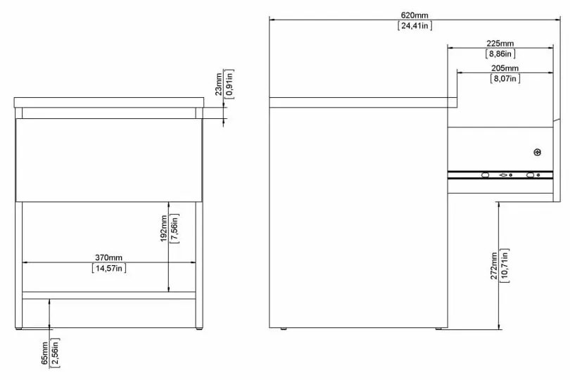 Бяло нощно шкафче Naia - Tvilum