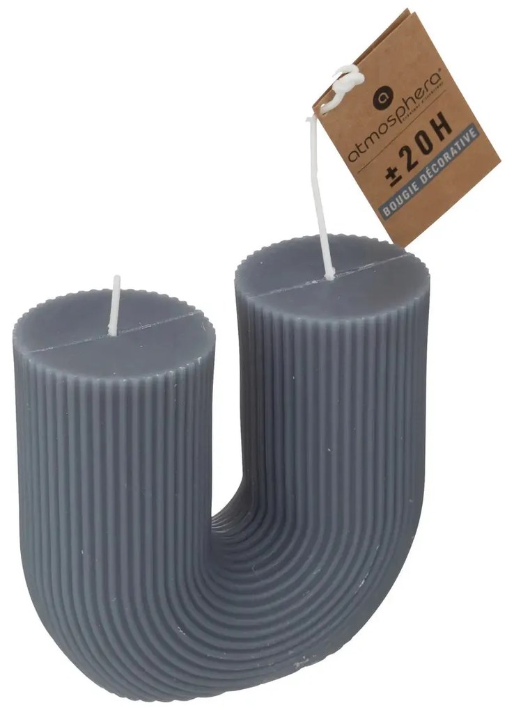 Свещ без аромат atmosphera Demi U - Черен