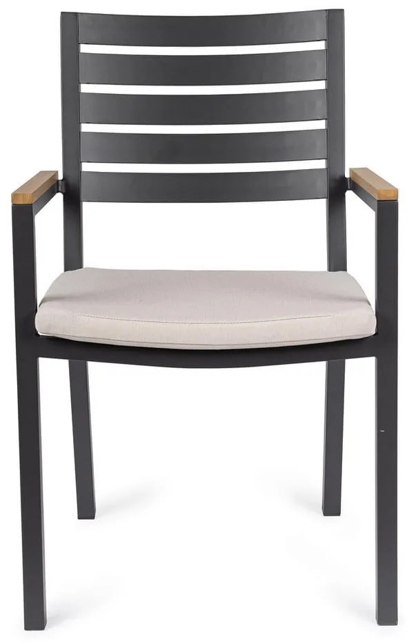 Антрацитни градински столове в комплект от 4 бр. метални Henna – Bizzotto