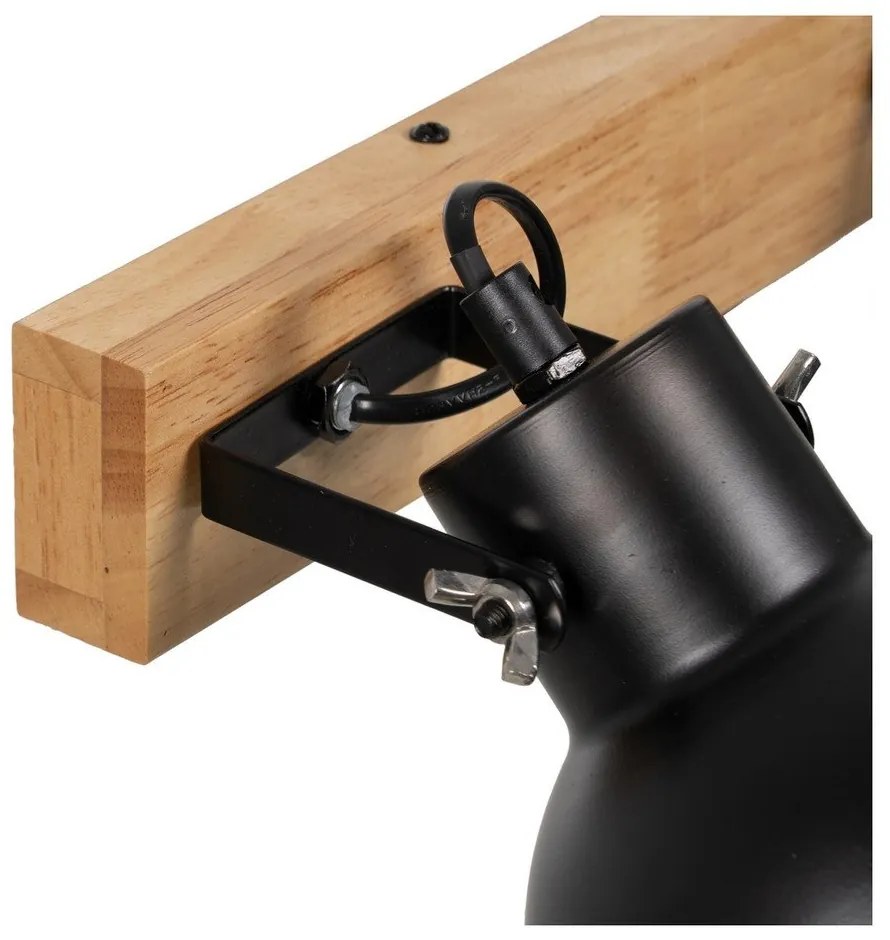 Черно-естествена стенна лампа – Ixia