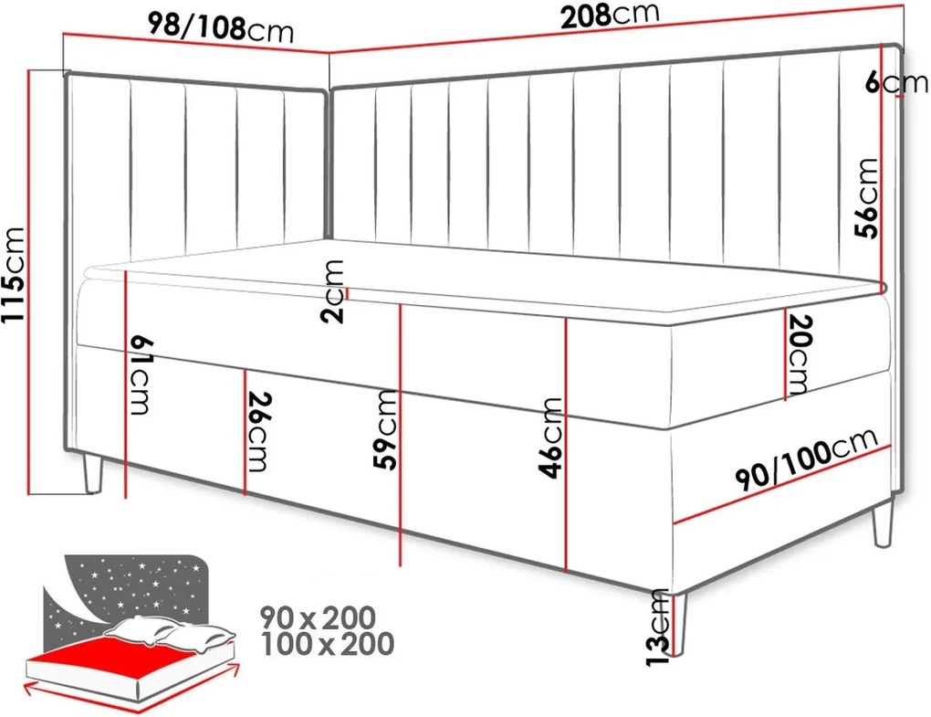Диван - легло Junior Maja III-Mple-90 x 200-Deksia