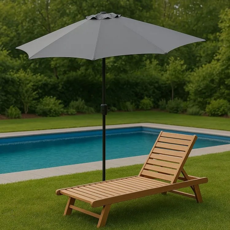 Градински чадър 270 см с наклон Зелено