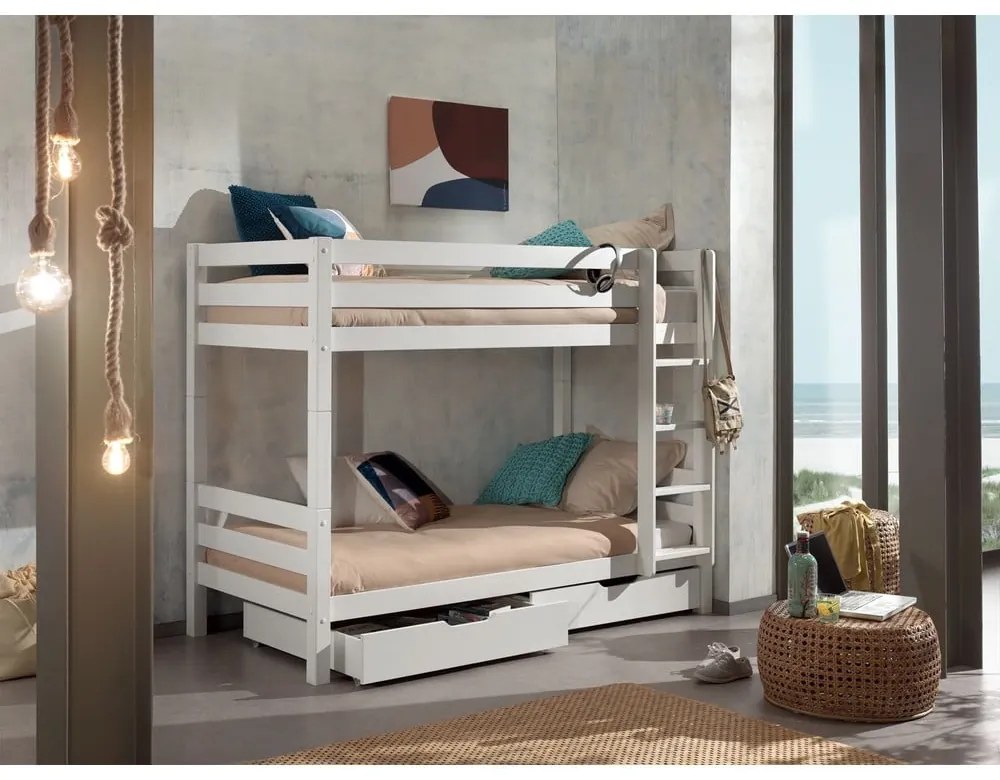 Бели чекмеджета за под детско легло 2 бр Pino - Vipack