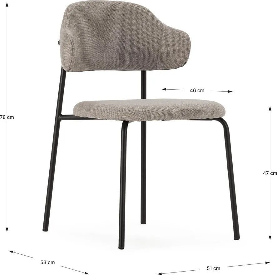 Светлосиви трапезни столове в комплект от 4 бр. Adriel – Marckeric
